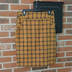 Soho Apparel Plaid Yellow Skirt Size M